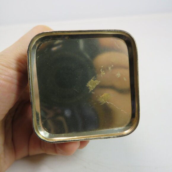Asian Small 3" metal tin Red Black Gold Oriental design chinoiserie - Picture 12 of 14